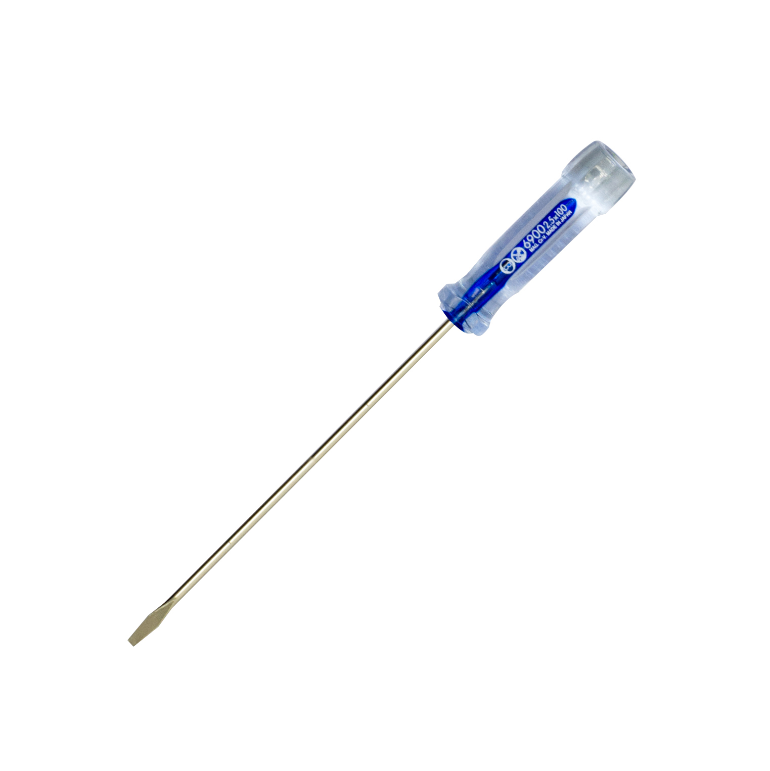 CRYSTALINE” Screwdriver (Precision Type) No.6900(Slotted 2.5 x 100